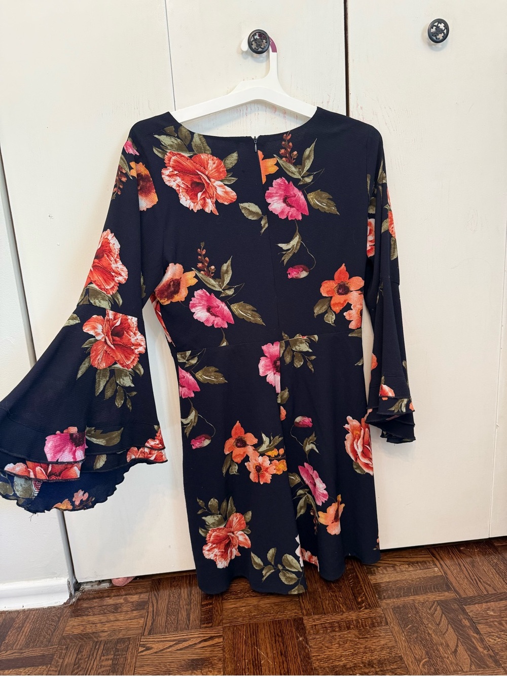 Gilli Black Dress with Pink & Orange Floral Print